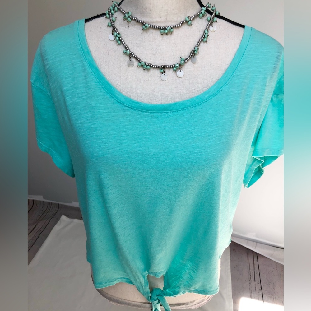 SO Tie Front Crop Top Rose Lace Back Size XL